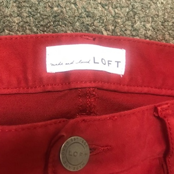 LOFT Cute Red Jeans / Jean Leggings - Picture 3 of 4